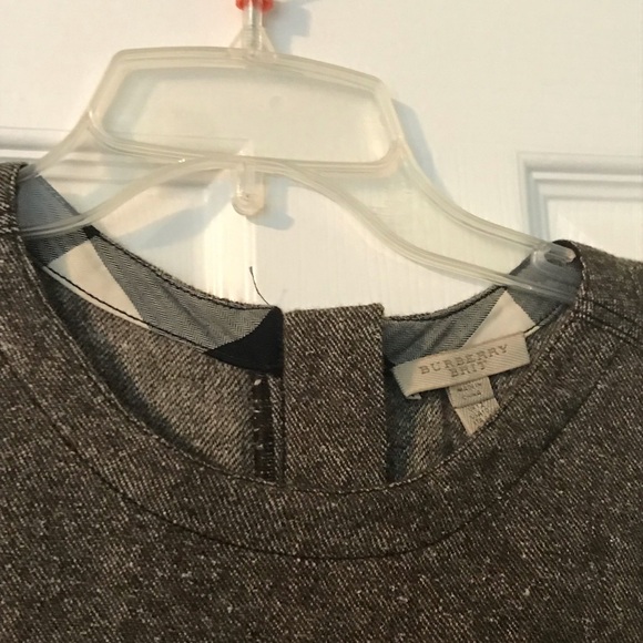 Burberry Brit Linen Wool Brown Blend Short Sleeve Sheath Dress 10 - Picture 4 of 14